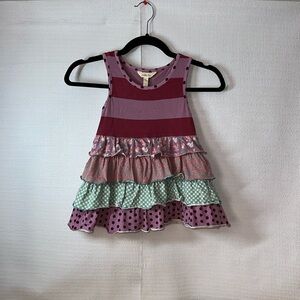 MATILDA JANE Sleeveless Tiered Colorful Pattern Girls Top Size 6
